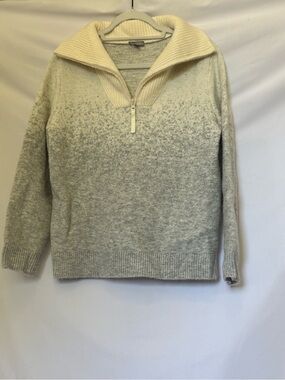 T by Talbots Ombre Metallic Quarter Zip Sweater Size M EUC